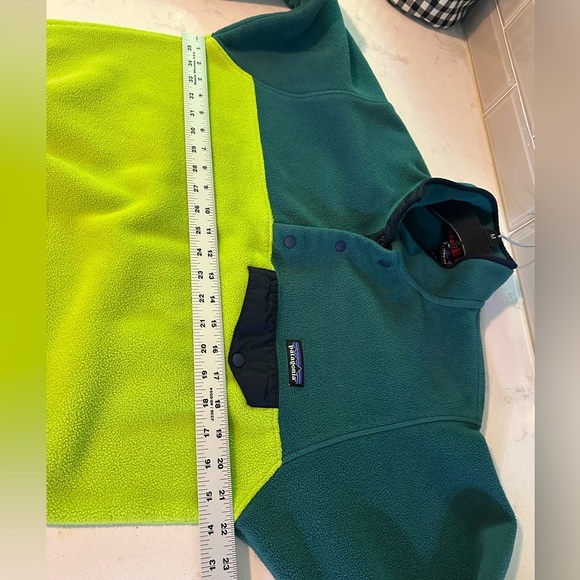 Patagonia Synchilla Snap T Mens Two Tone Green Pullover Fleece Sweater Size Sm - Picture 6 of 9